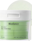 Biodance Sea Kelp Gel Toner Pads, Calming & Soothing for Sensitive Skin, Oil & Sebum Control, Blemish Care, Gentle Exfoliating Toner Pads, Korean Skincareㅣ4.93 fl.oz.(140g)*60Pads