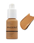 PHOERA Foundation, Long-Lasting Waterproof Oil Full Coverage Flawless Soft Matte Liquid Foundation.( 1pcs-111# Chestnut)