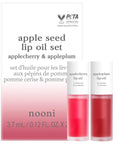NOONI Korean Hydrating Lip Oil Set - Applecherry & Appleplum | Long-Lasting, Moisturizing, Plumping, Revitalizing for Dry Lips, Waterproof, No Peel Off, 0.12 FL Oz x 2ea