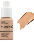 PHOERA Foundation,Soft Matte Full Coverage Liquid Foundation,Makeup Brighten Highlighting,Matte Oil Control Facial Concealer Foundation for Women Girls (104 Buff Beige)