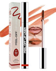 Matte Lip Stain Peel Off Lip Liner, Orange Red Peel Off Lip Stain Tattoo,Long Lasting & Waterproof Peel Off Lip Gloss Lip Liner,Transfer-Proof All Skin Types.0.12 fl oz #07