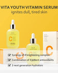 ELT Vita Youth Vitamin C Face Serum 1.69fl.oz.(50ml) | Skin Brightening | Ferulic Acid | Beta-Glucan| Anti-Aging | Dark Spot Remover | Korean Skincare (Pack of 1)