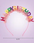 Scunci by Conair Birthday headband- Birthday girl head band- Birthday gifts for women or girls - Bright colors w/ tulle - 1 Count