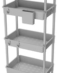 5 Tier Rolling Utility Cart with Handle,REBECAT Utility Cart Made of Multifunctional Storage Organizer Tool for Kitchen,Bathroom,Living Room,Office(Gray)