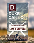 Duke Cannon Supply Co. Big Brick of Soap Bar for Men Leaf + Leather (Amber & Woodsy Scent) Multi-Pack - Superior Grade, Extra Large, Masculine Scents, All Skin Types, Paraben-Free, 10 oz (3 Pack)