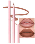 Silky Smooth Retractable Matte Lip Liner Pencil, Light Orange Lip Liner Long-Lasting Creamy Formula for Shaping & Sculpting Lips, Matte Velvet Pigmented Lip Liner Crayon Lipstick 04#