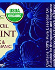 US Organic 100% Pure Spearmint Essential Oil - USDA Certified Organic, Steam Distilled - W/Euro droppers (More Size Variations Available) (15 ml / .5 fl oz)