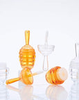 lasenersm 6 Pieces Empty Lip Gloss Tubes Reusable Lip Gloss Containers Honey Pots Shaped Lips Gloss Tube 9 ml Empty Refillable Lips Gloss Bottles DIY Cosmetics Lipstick Containers(Clear, Brown)