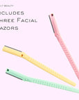 Face N Brow - 3 Beauty Groomers for Hair Removal, Ideal for Shaving, Exfoliating, Dermaplaning and Brow Shaping, Japanese Steel Gently Removes Facial Hair