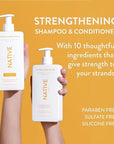 Native Shampoo and Conditioner Contain Naturally Derived Ingredients| All Hair Type Color & Treated, Fine to Dry Damaged, Sulfate & Dye Free - Almond & Shea Butter, 16.5 fl oz each (2 pack)