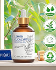 HIQILI Lemon Eucalyptus Oil, for Spary, Diffuser, Indoors, Outdoors, Garden, Yard, 100% Pure Natural - 1.01 Fl Oz