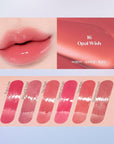 ETUDE Over Glowy Lip Stain Tint #16 Opal Wish | Non-Sticky Vegan Lip Tint | Moisturized & Long-lasting Lip Gloss | Daily Tint for Dry Lips, Korean Makeup