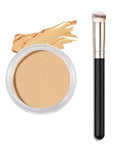 Kaely Cream Pot Concealer Full Coverage Makeup Set, Under Eye Brightener Color Correcting Concealer for Dark Circles, Waterproof Foundation Palette with Brush, Eye Ring Corrector de ojeras, 04