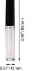 1.3ml Empty Lip Gloss Tube Lip Gloss Wand Bottles Containers Pack of 10 (Black Cap)