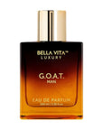 BellaVita Luxury G.O.A.T. Men's Eau De Parfum (3.4 fl.oz) | Natural Refreshing Notes of Bergamot, Lavender, Vetiver & Patchouli Oriental | Fresh Perfume for Men | Long-Lasting Perfume for Mens EDP