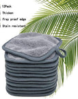 Makeup Remover Cloths for Face, Eye, Lips - Reusable Makeup Remover Pads Soft Microfiber Facial Cleansing Cloths 5 x 5inch 12 Pack (Gray)