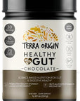 TERRA ORIGIN Healthy Gut Chocolate | 30-Servings with L-Glutamine, Zinc, Glucosamine, Slippery Elm Bark, Marshmallow Root and More!