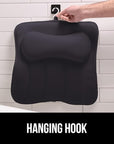 GORILLA GRIP Mesh Bath Pillow for Tub, 6 Powerful Suction Cups, Oversized Headrest with Breathable FlexComfort Technology for Neck, Head, Back Support, Luxury Machine Washable Bathtub Must Haves Black