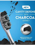 Oral-B Cavity Defence Deep Clean + Whitening Toothbrush with Charcoal Extract Bristles, Tongue Cleaner and Hygienic Head Caps, Medium, Pack of 4