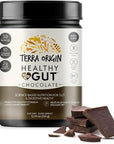TERRA ORIGIN Healthy Gut Chocolate | 30-Servings with L-Glutamine, Zinc, Glucosamine, Slippery Elm Bark, Marshmallow Root and More!