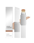 Blanc Cover Cream Stick,Korean Color-Changing Foundation Stick, Full Coverage Base Makeup, Dual-Ended with Detachable Brush for a Flawless Look (Dark Skin)