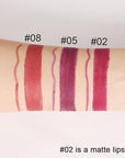 2-in-1 Plum Red Matte Lip Liner and Lipstick Combo, Red Lipsticks for Women 24 hour Long Lasting Waterproof Smudge Proof, Easy to apply, Everyday Lips Makeup 02