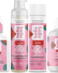 Hello Bello Watermelon Shampoo and Body Wash, 10 FL Oz and Conditioning Mist and Detangler, Hypoallergenic and Non-Greasy Leave-in Conditioning Spray, Vegan and Cruelty-Free, 6.7oz
