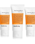Anthony Day Cream SPF 30, 3 Fl Oz, Contains Squalane, Glycerin, Soy and Vitamin E, Hydrates, Nourishes, and Sunscreen Provides Broad Spectrum Protection To Skin (Pack Of 3)