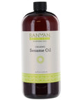 Banyan Botanicals Sesame Oil – Organic & Unrefined Ayurvedic Oil for Skin, Hair, Oil Pulling & More – Multiple Sizes – 34oz. – Non GMO Sustainably Sourced Vegan