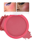 Rose Bean Paste Matte Single Pressed Cheeks Face Blushes Makeup Palette, Rose Bean Monochrome Cream Blushes Palette Makeup for Older Women, Natural Pigmented Paleta de rubores monocromática 04