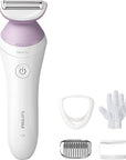 Philips Beauty Lady Electric Shaver Series 6000, Cordless with 4 Accessories, BRL136/00, White