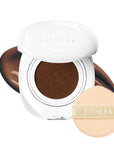 EITHER& Glow Pixel Cushion Foundation, Glowy Skincare, Korean Makeup, Natural Coverage, Moisturizing, Lightweight, Long Lasting Coverage for Flawless Skin (40N Espresso)