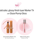 ETUDE Dear Darling Marker Tint #12 mocha brown | Hydrating & Long Lasting Lip Stain | High Pigmented Lip Maker with Easy Drawing Tip | Korean Daily Lip Tint, Korean Makeup, Kbeauty