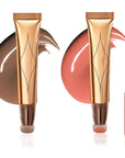 2 Color Contour Beauty Wand, Highlighter ,Face Concealer Contour&02#Peach Pink)