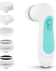 Waterproof Facial Cleansing Spin Brush Set with 5 Exfoliating Brush Heads - Electric Face Scrubber Cleanser Brush by CLSEVXY - Face Brush for Gentle Exfoliation and Deep Scrubbing