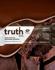 Truth Bar Prebiotic & Probiotic Keto Snack Vegan Bars with Omega-3's - Synbiotic High Fiber Snacks - Low Sugar, Kosher, Gluten Free - Dark Chocolate Brownie Crunch (Pack of 12)