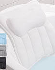 GORILLA GRIP Mesh Bath Pillow for Tub, 6 Powerful Suction Cups, Oversized Headrest with Breathable FlexComfort Technology for Neck, Head, Back Support, Luxury Machine Washable Bathtub Must Haves White