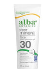 Alba Botanica Sunscreen for Face, Fragrance-Free Sheer Mineral Face Sunscreen Lotion, Broad Spectrum SPF 30, Water Resistant and Biodegradable, 2 fl. oz. Bottle (Packaging May Vary)