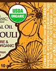 US Organic 100% Pure Patchouli Essential Oil - USDA Certified Organic, Steam Distilled - W/Euro droppers (More Size Variations Available) (10 ml / .33 fl oz)