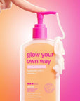 b.tan Dark Self Tanner Lotion | Glow Your Own Way, 1 Hour Express - Daily Quick Sunless Tanning Cream, Best Natural Bronze, Hydrating Vitamin C, Face & Body, No Fake Tan Smell, 8 Fl Oz