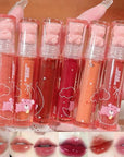 6 Colors Bear Lip Gloss Set, Lip Glaze Jelly Lipstick Liquid Lipstick Cute Bear Lipgloss Plumping Lip Tint Moisturizing Waterproof Long Lasting Cheek Cosmetic Beauty Makeup