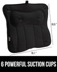 GORILLA GRIP Mesh Bath Pillow for Tub, 6 Powerful Suction Cups, Oversized Headrest with Breathable FlexComfort Technology for Neck, Head, Back Support, Luxury Machine Washable Bathtub Must Haves Black