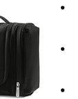 BAGSMART Extra Large Toiletry Bag Hanging Toiletry Bag for Travel, Water-resistant Cosmetic Makeup Travel Bag, Capacity Travel Bag Organizer for Full-size Toiletries, Black-Large