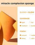 Real Techniques 6 Pack Assorted Makeup Blending Sponges, 3 Miracle Makeup Sponges, For Blending, Baking, And Setting, Use With Foundation & Powder, Dewy or Matte Finish, Cruelty-Free