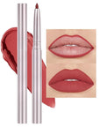 evpct Silky Lip Liner Pencil Retractable, Red Brown Smooth Lip Liner Creamy Velvet Lipliner Long-Lasting for Korean Makeup Contouring Matte Lip High Pigmented Rich Colors Crayon Lipstick Pen 03