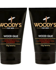 Woody's Hair Gel for Men - Extreme Hold Wood Glue Styling Gel, Long-Lasting, No Flaking, Strong Hold, 4 oz (2 Pack)