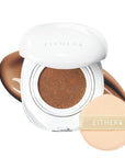 EITHER& Glow Pixel Cushion Foundation, Glowy Skincare, Korean Makeup, Natural Coverage, Moisturizing, Lightweight, Long Lasting Coverage for Flawless Skin (30N Walnut)