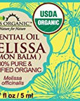 US Organic 100% Pure Melissa (Lemon Balm/Sweet Balm) Essential Oil - USDA Certified Organic, Steam Distilled - W/Euro Dropper (5 ml / 1/6 fl oz)