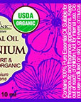 US Organic 100% Pure Geranium Essential Oil - USDA Certified Organic, Steam Distilled - W/Euro droppers (More Size Variations Available) (10 ml / .33 fl oz)