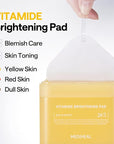 MEDIHEAL Vitamide Brightening Pad - Vegan Face Hypoallergenic Pads with Niacinamide, Sea Buckthorn - Radiance Boosting Pads for Clear, Illuminating Skin 100 Pads